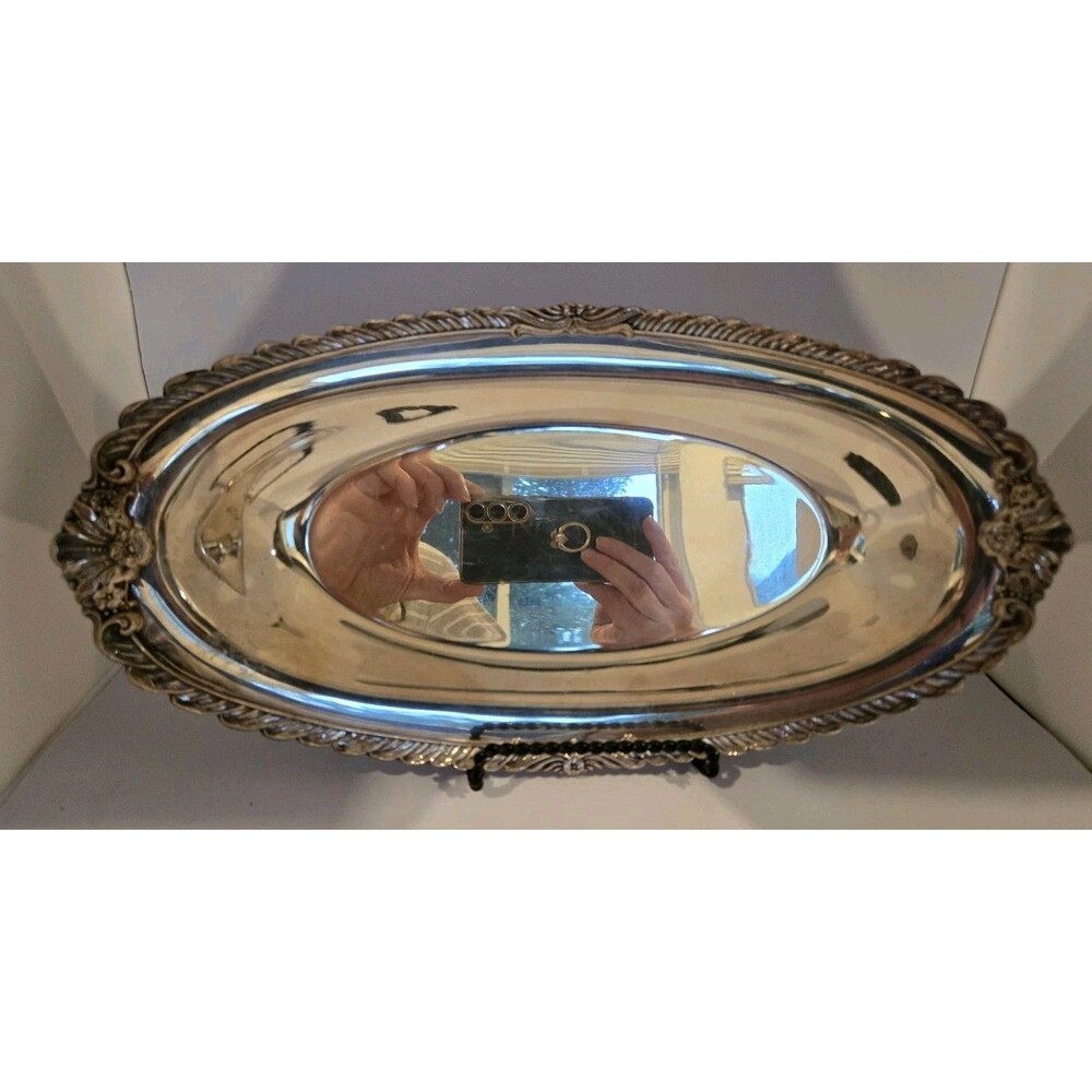 Vintage 40's Crown Princess Oval Tray By Fine Arts Catch All Bread Platter USA
